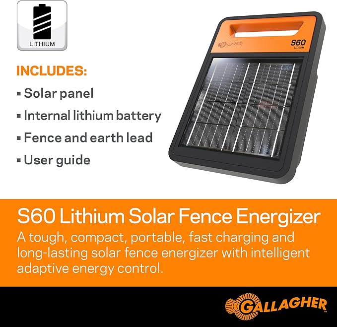 GALLAGHER S60 Lithium Solar Fence Energizer