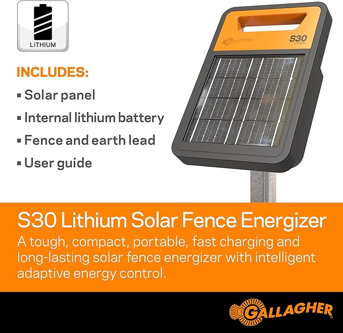 GALLAGHER S30 Lithium Solar Fence Energizer