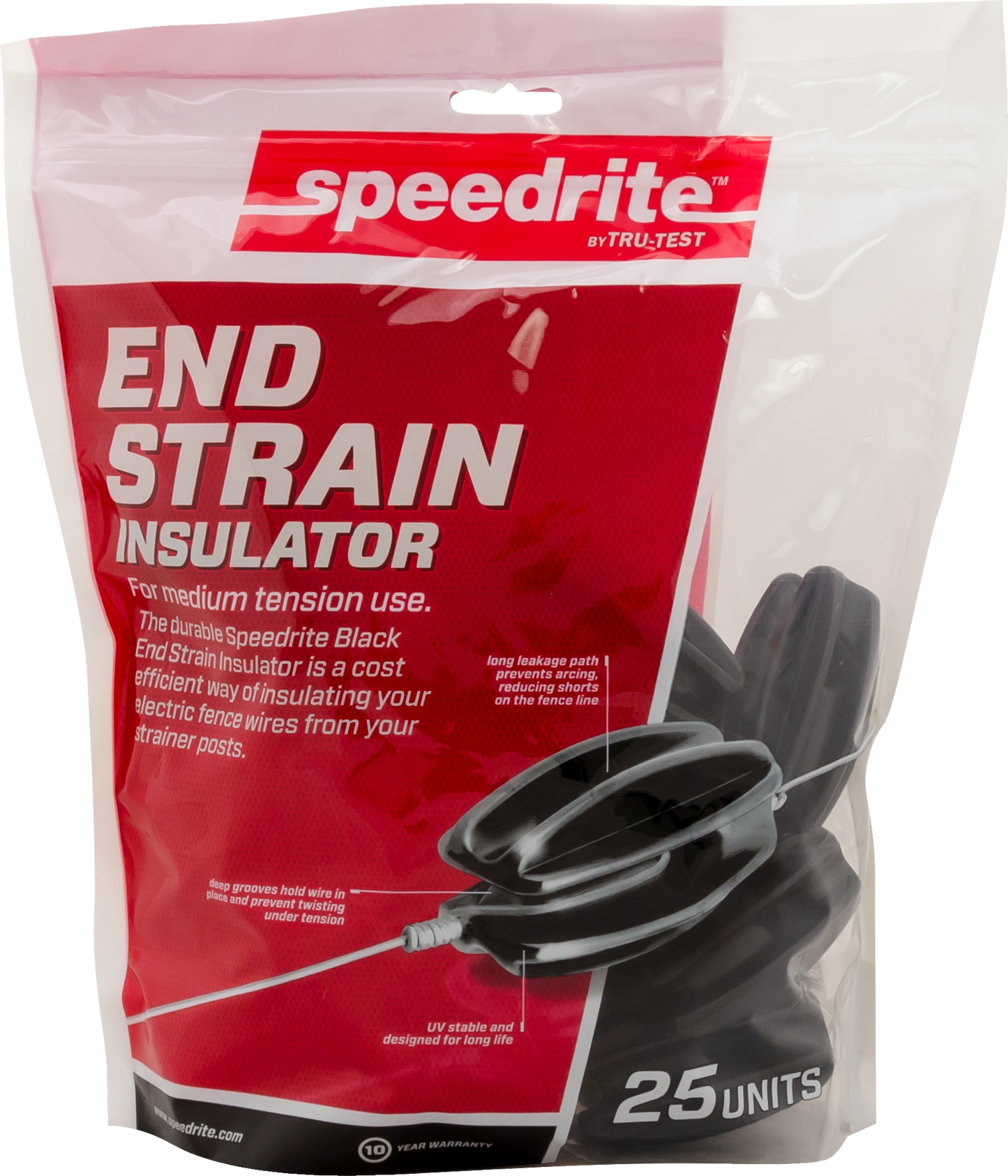 Black End-Strain Corner Insulator - 25 pack