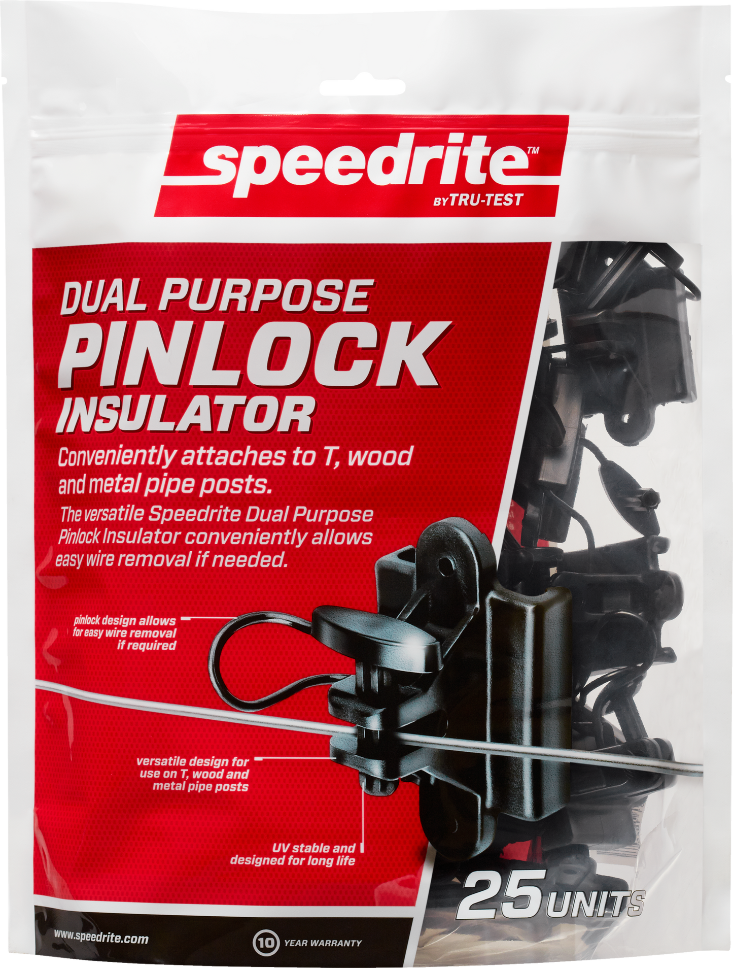 Dual Purpose Wood/T-Post Insulator - 25 pack