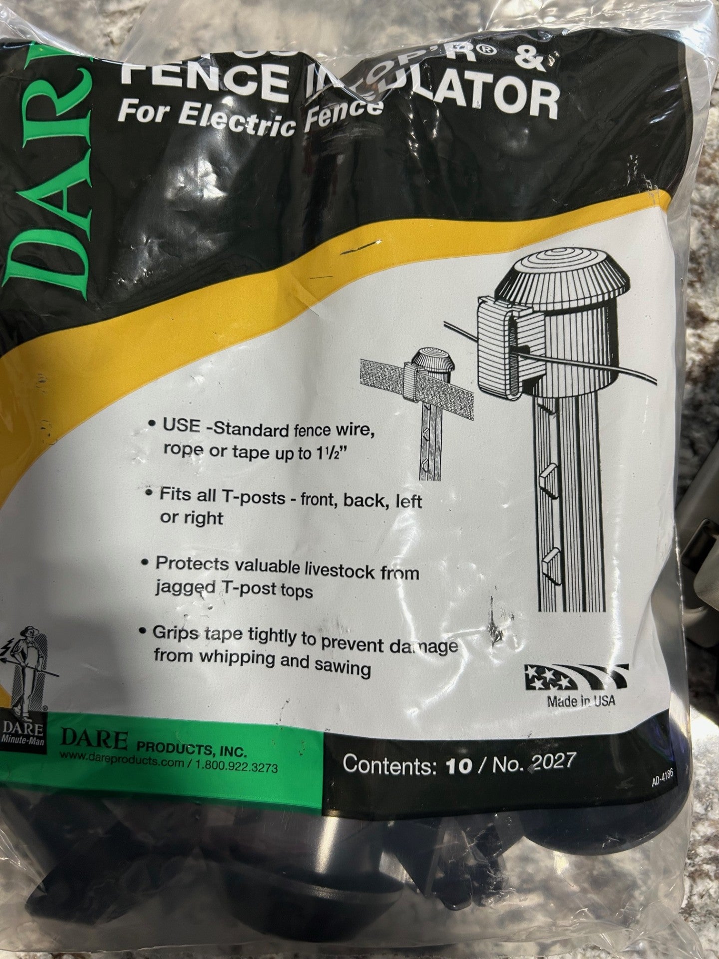 T POST TOP'R® SAFETY TOP AND ELECTRIC FENCE INSULATOR - 10 PACK